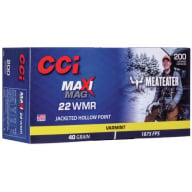 CCI Ammunition 22 Mag 40gr JHP Maxi Mag Meat Eater Box of 200