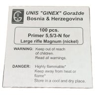 Product Name: UNIS GINEX PRIMER LARGE RIFLE MAG "NICKEL" 5000cs