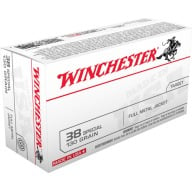 WINCHESTER AMMO 38 SPECIAL 130gr FMJ 50/bx 10/cs