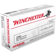 Product Name: WINCHESTER AMMO 25 AUTO 50gr FMJ 50/bx 10/cs