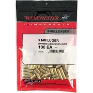 Winchester Brass 9mm Luger Unprimed Bag of 100