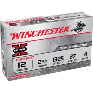 Product Name: WINCHESTER BUCK 12ga 2.75" SUP-X #4 (27plt) 1325fps 5b 50c