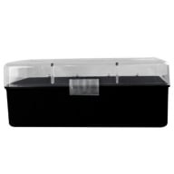 BERRY WSM HINGE-TOP BOX 50-ROUND CLEAR/BLK 30/cs
