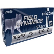 Product Name: FIOCCHI AMMO 22-250 REMINGTON 55gr V MAX 20/bx 10/cs