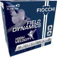 FIOCCHI AMMO 16ga 2.75" HI-VEL 1300fps 1-1/8oz #5 25/bx