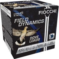 FIOCCHI AMMO 410ga 2.5" FIELD 1200fps 1/2oz #8 25b 10c