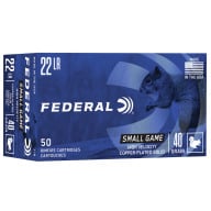 FEDERAL AMMO 22LR 40gr COPPER PLATED SOLID 50/bx 100/cs