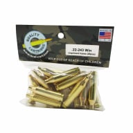 Quality Cartridge Brass 22-243 Winchester Unprimed Bag of 20