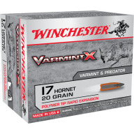 Product Name: WINCHESTER AMMO 17 HORNET VARM-X 20gr POLY-TIP 20/bx 10/cs