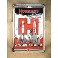 Product Name: HORNADY AUTOGRAPHED WORLD LEADER TIN SIGN