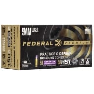 Federal Ammo 9mm Luger 124gr Practice & Defense Combo Box of 100
