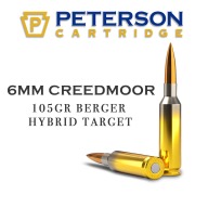 PETERSON AMMO 6MM CREEDMR 105gr BERGER HYBRID 20/BX