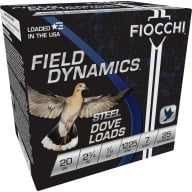 Product Name: FIOCCHI AMMO 20ga 2.75 STEEL 1225fps 7/8oz #7 25bx 10c