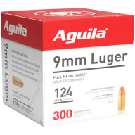 Product Name: AGUILA AMMO 9MM 124gr FMJ 300/bx 4/cs