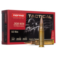 NORMA AMMO 308 WINCHESTER TAC 147gr FMJ 50/bx 10/cs
