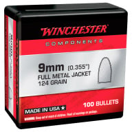WINCHESTER BULLET 9MM (.355) 124gr MC 100/box 10/cs