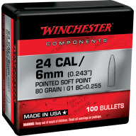 Product Name: WINCHESTER BULLET 24c (.243) 80gr PSP 100/bx 10/cs