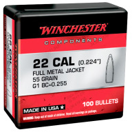 WINCHESTER BULLET 22c (.224) 55gr FMJ 100/bx 10/cs