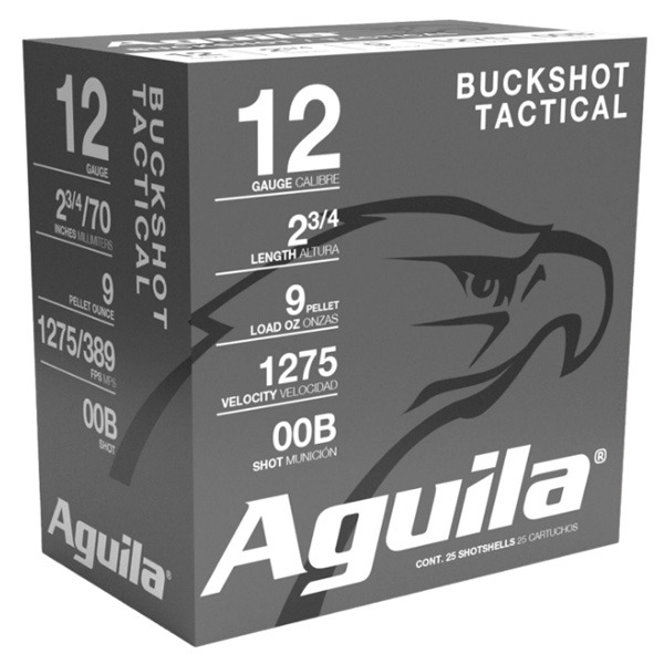 AGUILA 12ga 00 BUCKSHOT 9 PELLET 2.75" 25/bx 10/c