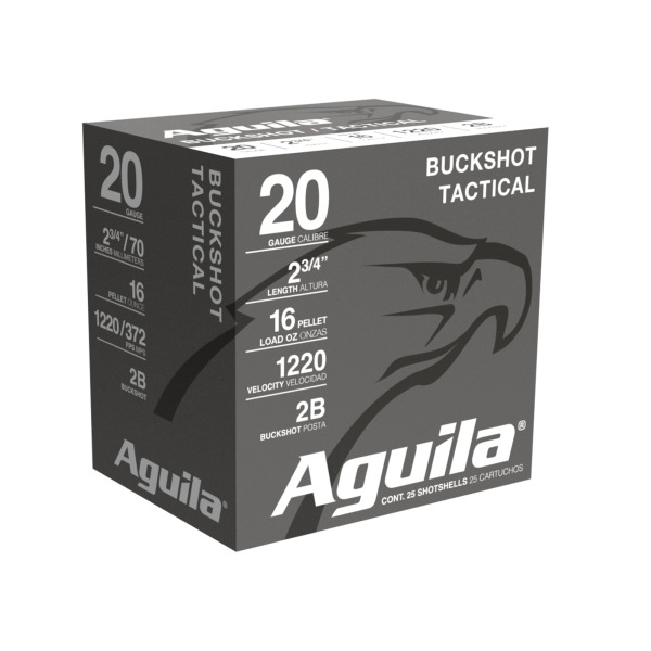AGUILA 20ga 2B BUCKSHOT 16 PELLET 2.75" 25/b 10/c