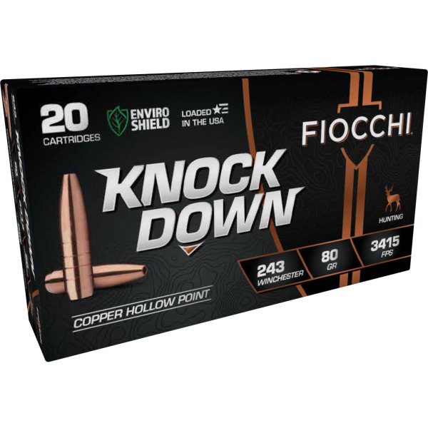 FIOCCHI AMMO 243 WINCHESTER 80gr COPPER HP 20/bx 10/cs