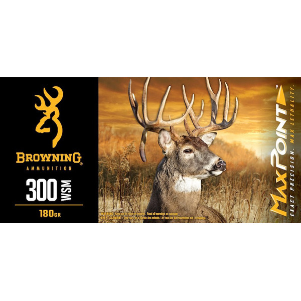 BROWNING AMMO 300 WSM 180gr MAXPOINT 20/bx 10/cs