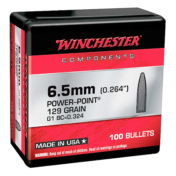 WINCHESTER BULLET 6.5 CM 129gr PP 100/b 10/c