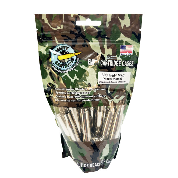 QUALITY CARTRIDGE BRASS 300 H&H MAG NICKEL UNPRIMED 20/bg