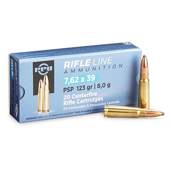 PRVI PARTIZAN AMMO 7.62x39 123gr PSP 20/bx 50/cs