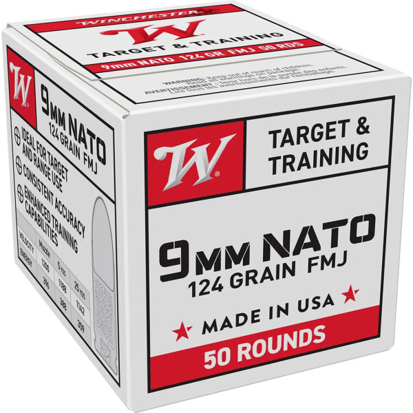 WINCHESTER AMMO 9MM NATO 124gr FMJ 50/bx 20/cs