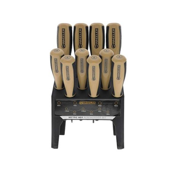 WHEELER 10pc SCREWDRIVER METRIC HEX BENCHTOP SET