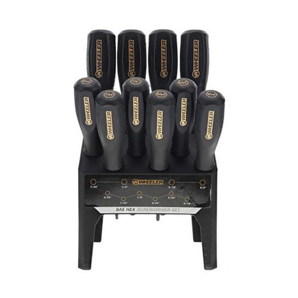 WHEELER 10pc SCREWDRIVER SAE HEX BENCHTOP SET