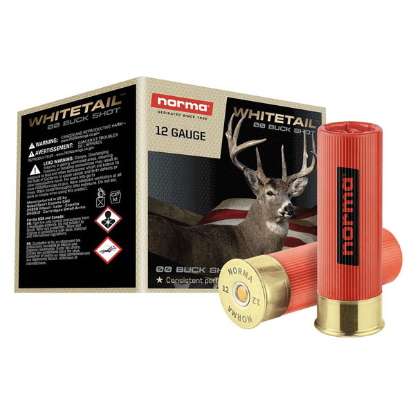 NORMA AMMO 12ga 2.75 #00 9 PEL WHITETAIL 25/b 10/c