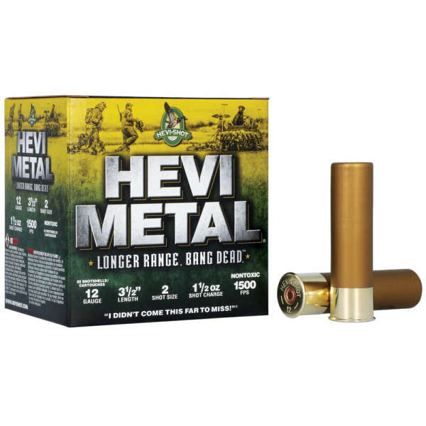 HEVI SHOT 12ga LONG RANGE 3.5" 1.5oz #2 25/bx 10/cs