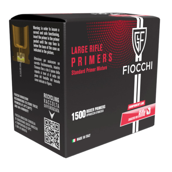FIOCCHI PRIMER LARGE RIFLE 1,500/bx