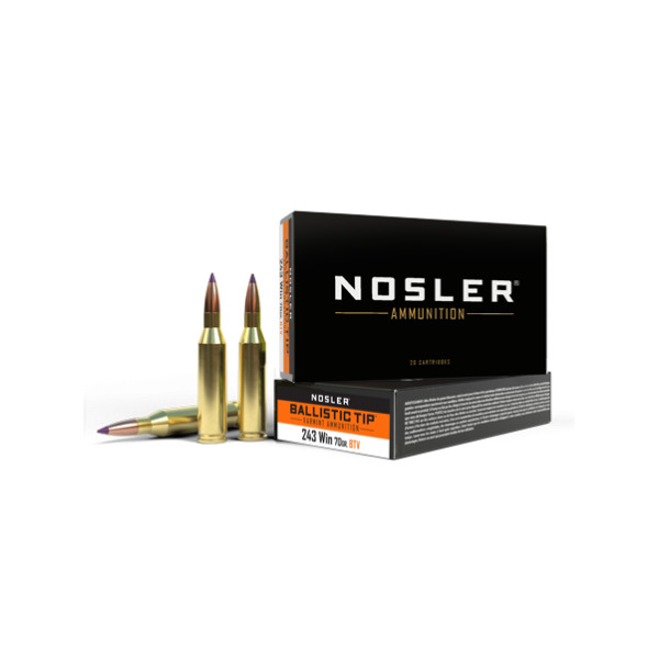 NOSLER AMMO 243 WINCHESTER 70gr BT SP 20/bx 10/cs