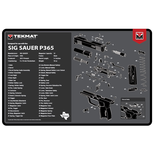 TEKMAT SIG SAUER P365 17"x 11" HANDGUN MAT
