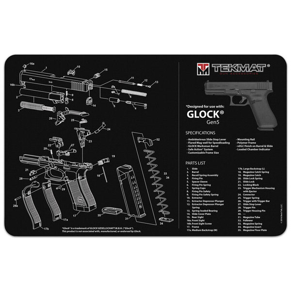 TEKMAT GLOCK GEN 5 17"x 11" HANDGUN MAT