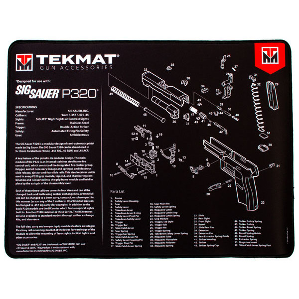 TEKMAT SIG SAUER P320 20"x 15"ULTRA HANDGUN MAT