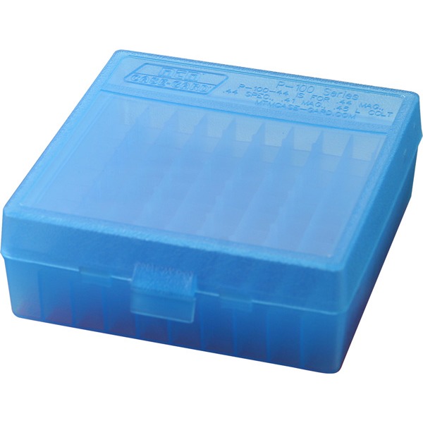 MTM PISTOL FLIP-TOP 100rd 44M-45COLT/CLR-BLUE 24/CS