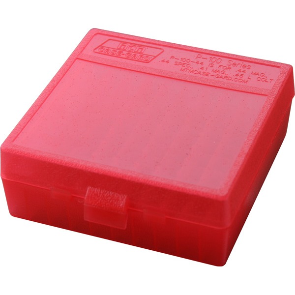 MTM PISTOL FLIP-TOP 100rd 44M-45COLT/CLEAR-RED 24/C