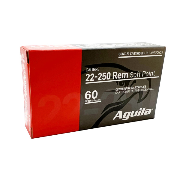 AGUILA AMMO 22-250 REMINGTON 60gr HORNADY IL 20/bx 10/cs