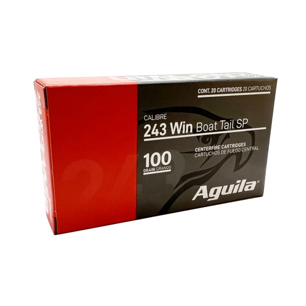 AGUILA AMMO 243 WINCHESTER 100gr HORNADY IL 20/bx 10/cs