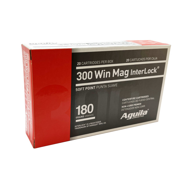 AGUILA AMMO 300 WINCHESTER MAG 180gr HORNADY IL 20/bx 10/cs
