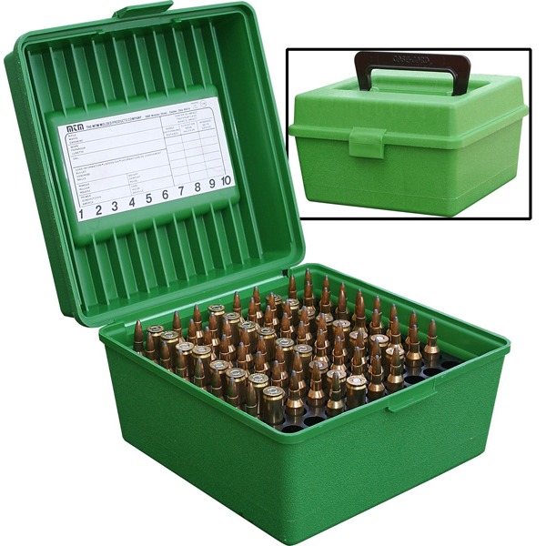 MTM RIFLE HANDLED 100rd 22250-458/WSM/GREEN 12/CS