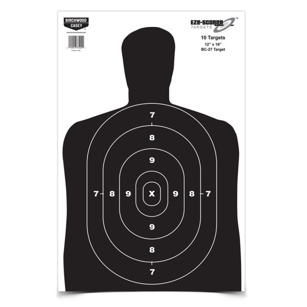 BIRCHWOOD-CASEY EZE-SCORER 12"x18"BC-27 BLK 10pk 12c