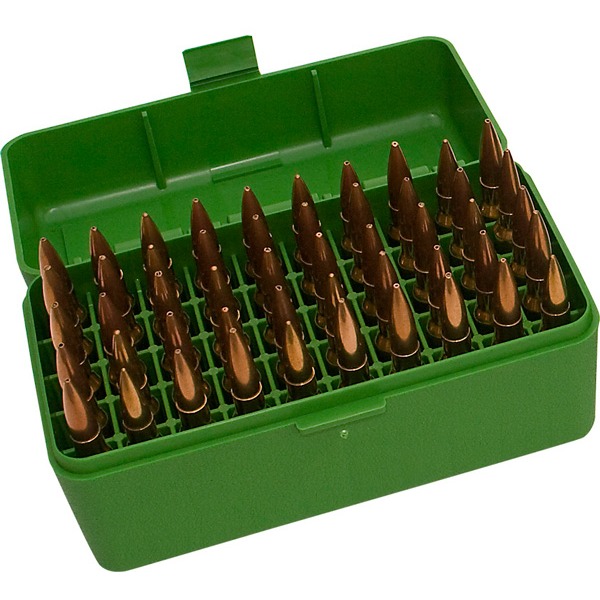 MTM RIFLE FLIP-TOP 50rd 22250-308/GREEN 24/CS