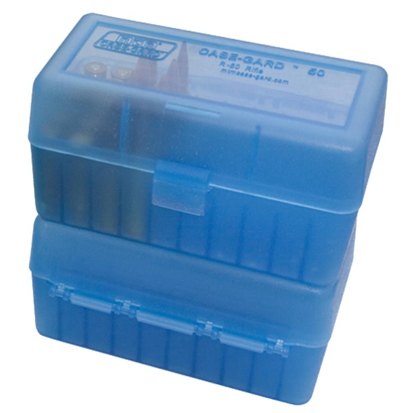 MTM RIFLE FLIP-TOP 50rd 22250-308/CLEAR-BLUE 24/C