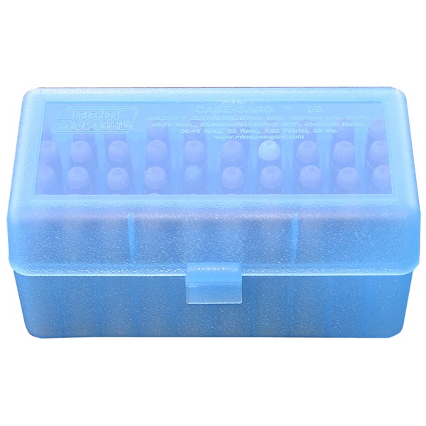 MTM RIFLE FLIP-TOP 50rd WSM/4570 CLEAR-BLUE 24/CS