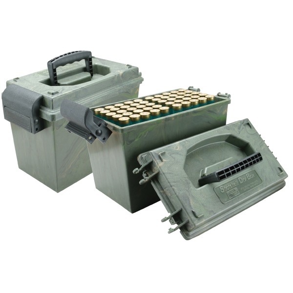 MTM SHOTSHELL DRY BOX 12g to 3"/2-50rd TRAYS/CAMO